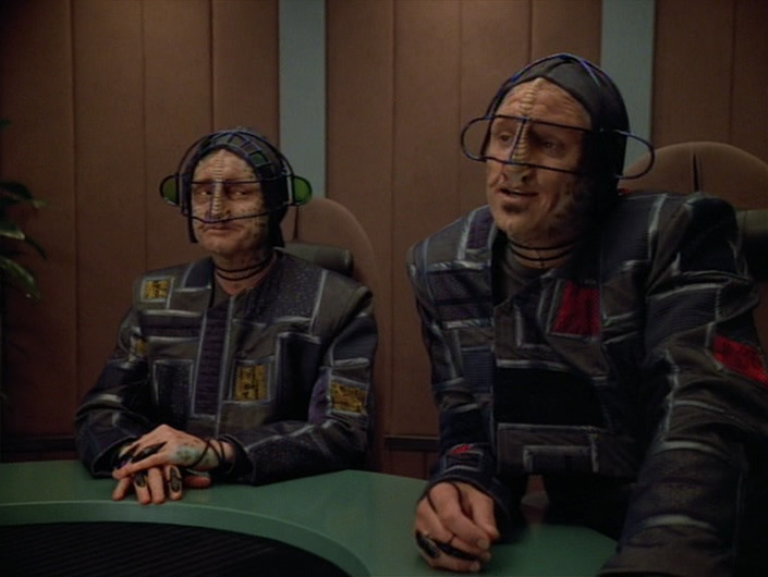 Even we don't know what these things on our faces are for. But they're telling us you need to slow your roll Janeway...